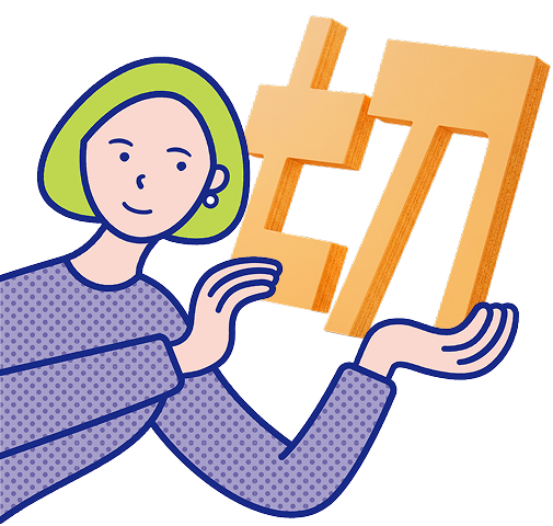 切の文字を持った女性