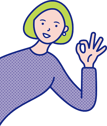指でOKマークをしている女性