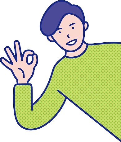 指でOKマークをしている男性