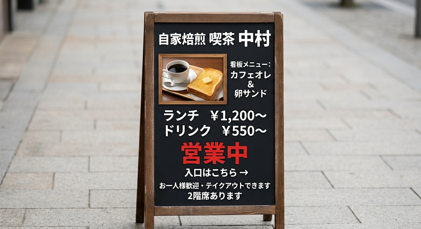 距離に合わせた看板の文字サイズと役割の分類